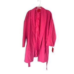 New with Tags Narciso Rodriguez Pink Belted Relaxed Trench Coat Overcoat Size XL